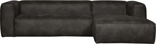 Bean, Hörnsoffa höger, svart, H73x175x305 cm, läder