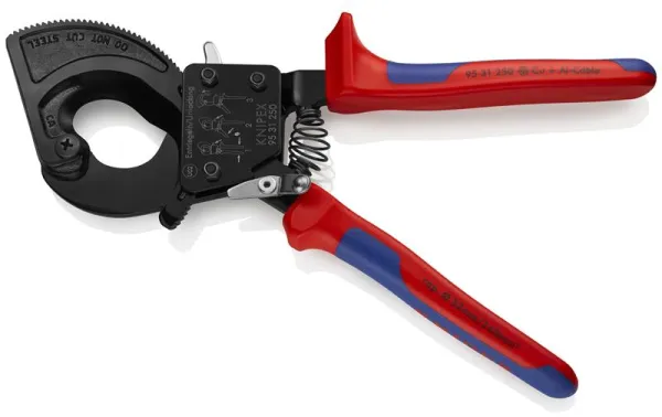 Knipex Kabelsax (Spärrprincip) svart lackerad, med flerkomponentshandtag 250 mm