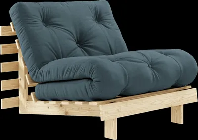 Karup Design Roots Bäddsoffa M. Madrass 90x200 757 Petrol Blue/Furuträ