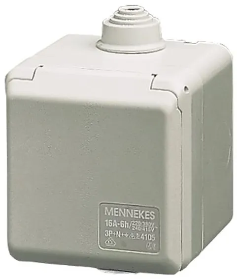 Utvändig vägguttag Mennekes CEE 3-polig 16A 230V IP44 6H 4102
